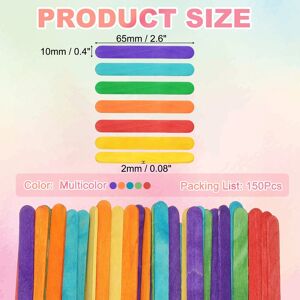 Unique Craft Sticks, Wood Sticks for Crafts Ice Cream DIY Home Art Projects Creative Education Multicolor 2.6 Inch Unique Craft Sticks, Wood Sticks for Crafts Ice Cream DIY Home Art Projects Creative Education Multicolor 2.6 Inch