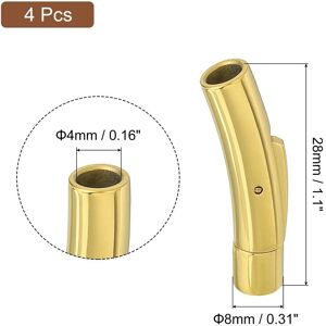 Unique Column Clasps, Leather Cord End Clasp Connectors, Clasps Closures Leather Cord Buckle for Jewelry Making DIY Supplies Crafts Gold 4mm x 8mm Unique Column Clasps, Leather Cord End Clasp Connectors, Clasps Closures Leather Cord Buckle for Jewelry Making DIY Supplies Crafts Gold 4mm x 8mm