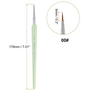 Unique Detail Paint Brushes Pointed Tip Nylon Hair Miniature Painting Brush for Watercolor Oil Acrylic Green 00# 8mm Unique Detail Paint Brushes Pointed Tip Nylon Hair Miniature Painting Brush for Watercolor Oil Acrylic Green 00# 8mm