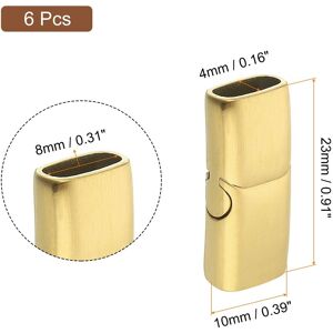 Unique Flat Leather Clasps, Flat Closure End Caps, Stainless Steel Clasps Closures Leather Cord Buckle for Making DIY Supplies Crafts Gold 8mm x 4mm Unique Flat Leather Clasps, Flat Closure End Caps, Stainless Steel Clasps Closures Leather Cord Buckle for Making DIY Supplies Crafts Gold 8mm x 4mm