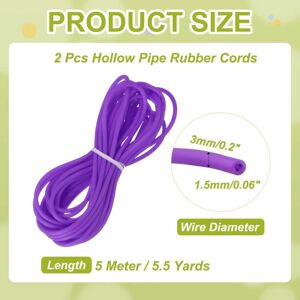 Unique Hollow Pipe Rubber Cords, Hollow Tube Silicone Tubing Spool for DIY Jewelry Making Knitting Beading Craft Purple Unique Hollow Pipe Rubber Cords, Hollow Tube Silicone Tubing Spool for DIY Jewelry Making Knitting Beading Craft Purple
