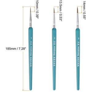Unique 3pcs Detail Paint Brushes Nylon Miniature Painting Brush(1#,2#,3#), Blue Blue Unique 3pcs Detail Paint Brushes Nylon Miniature Painting Brush(1#,2#,3#), Blue Blue