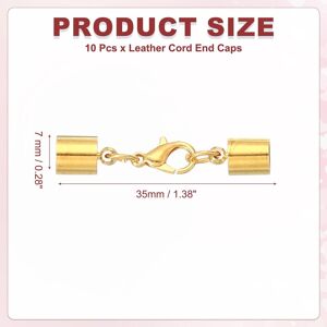 Unique Leather Cord End Caps with Lobster Clasp, Barrel Terminators Tail Buckles Cord End Cap for Jewelry DIY Gold Unique Leather Cord End Caps with Lobster Clasp, Barrel Terminators Tail Buckles Cord End Cap for Jewelry DIY Gold