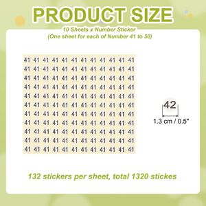 Unique Number Stickers Round Sticker Self-Adhesive Small Label for Inventory Organizing Storage - White Number 41 to 50 Unique Number Stickers Round Sticker Self-Adhesive Small Label for Inventory Organizing Storage - White Number 41 to 50