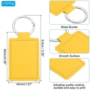 Unique Sublimation Blank Keychains, 10Pcs Rectangle Leather Keychain Blanks Double Side Heat Transfer Key Chains for DIY Craft Yellow Unique Sublimation Blank Keychains, 10Pcs Rectangle Leather Keychain Blanks Double Side Heat Transfer Key Chains for DIY Craft Yellow