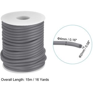 Unique Hollow Pipe Rubber Cord, Rubber Tube Cord with Plastic Spool for Knitting Beading DIY Craft Gray 16 Yards 4mm Unique Hollow Pipe Rubber Cord, Rubber Tube Cord with Plastic Spool for Knitting Beading DIY Craft Gray 16 Yards 4mm