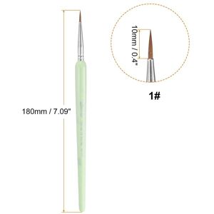 Unique Detail Paint Brushes Pointed Tip Nylon Miniature Painting Brush for Watercolor Oil Acrylic Painting Green 1# 10mm Unique Detail Paint Brushes Pointed Tip Nylon Miniature Painting Brush for Watercolor Oil Acrylic Painting Green 1# 10mm