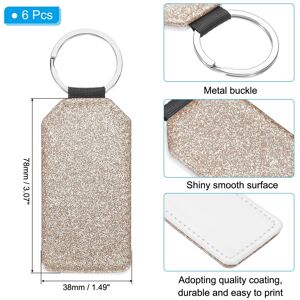 Unique Sublimation Blank Keychains, 6 Pcs Hexagon Keychain Blanks Bulk PU Leather Heat Transfer Key Chains for DIY Craft Glitter Gold Tone Unique Sublimation Blank Keychains, 6 Pcs Hexagon Keychain Blanks Bulk PU Leather Heat Transfer Key Chains for DIY Craft Glitter Gold Tone