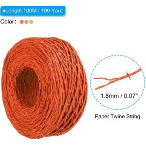 Unique 3 Rolls Raffia Ribbon, 109 Yard Paper Twine String Orange, Pink, Yellow 0.1 In. W X 0.1 In. H X 0.1 In. D Unique 3 Rolls Raffia Ribbon, 109 Yard Paper Twine String Orange, Pink, Yellow 0.1 In. W X 0.1 In. H X 0.1 In. D