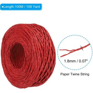 Unique Raffia Ribbon, 109 Yard Paper Twine String for Festival Gifts Wrapping Red 0.1 In. W X 0.1 In. H X 0.1 In. D Unique Raffia Ribbon, 109 Yard Paper Twine String for Festival Gifts Wrapping Red 0.1 In. W X 0.1 In. H X 0.1 In. D