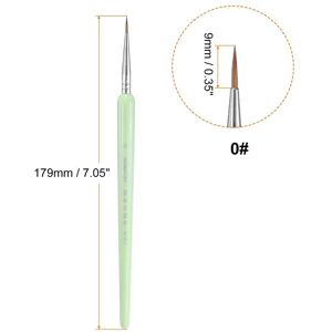 Unique Detail Paint Brushes Pointed Tip Nylon Hair Miniature Painting Brush for Watercolor Oil Acrylic Green 0# 9mm Unique Detail Paint Brushes Pointed Tip Nylon Hair Miniature Painting Brush for Watercolor Oil Acrylic Green 0# 9mm