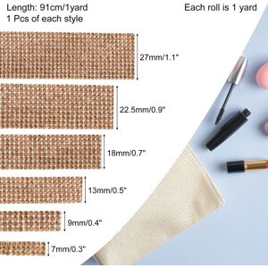 Unique 6 Rolls Self-Adhesive Rhinestone Ribbon for DIY Arts Craft Champagne 0.1 In. W X 0.1 In. H X 0.0 In. D Unique 6 Rolls Self-Adhesive Rhinestone Ribbon for DIY Arts Craft Champagne 0.1 In. W X 0.1 In. H X 0.0 In. D