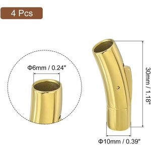 Unique Column Clasps, Leather Cord End Clasp Connectors, Clasps Closures Leather Cord Buckle for Jewelry Making DIY Supplies Crafts Gold 6mm x 10mm Unique Column Clasps, Leather Cord End Clasp Connectors, Clasps Closures Leather Cord Buckle for Jewelry Making DIY Supplies Crafts Gold 6mm x 10mm