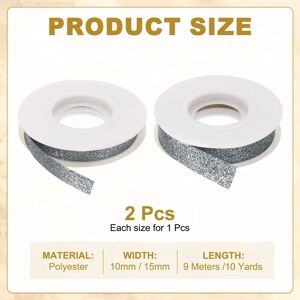 Unique Sparkle Ribbons, Wreath Crafts Cut Edge Ribbon, Sparkling Fabric Ribbon for Bow Making, Gift Wrapping, Wedding Party Decoration Gray 10 Yards Unique Sparkle Ribbons, Wreath Crafts Cut Edge Ribbon, Sparkling Fabric Ribbon for Bow Making, Gift Wrapping, Wedding Party Decoration Gray 10 Yards