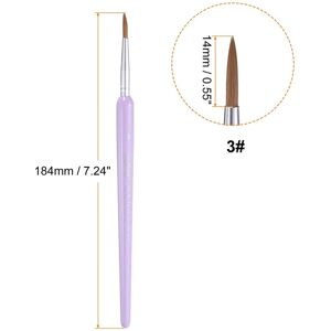 Unique Detail Paint Brushes Pointed Tip Nylon Miniature Painting Brush for Watercolor Oil Acrylic Painting Purple 3# 14mm Unique Detail Paint Brushes Pointed Tip Nylon Miniature Painting Brush for Watercolor Oil Acrylic Painting Purple 3# 14mm