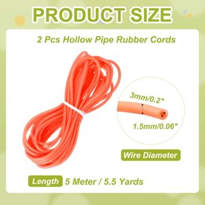 Unique Hollow Pipe Rubber Cords, Hollow Tube Silicone Tubing Spool for DIY Jewelry Making Knitting Beading Craft Orange-red Unique Hollow Pipe Rubber Cords, Hollow Tube Silicone Tubing Spool for DIY Jewelry Making Knitting Beading Craft Orange-red
