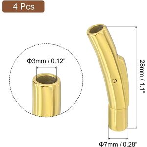 Unique Column Clasps, Leather Cord End Clasp Connectors, Clasps Closures Leather Cord Buckle for Jewelry Making DIY Supplies Crafts Gold 3mm x 7mm Unique Column Clasps, Leather Cord End Clasp Connectors, Clasps Closures Leather Cord Buckle for Jewelry Making DIY Supplies Crafts Gold 3mm x 7mm