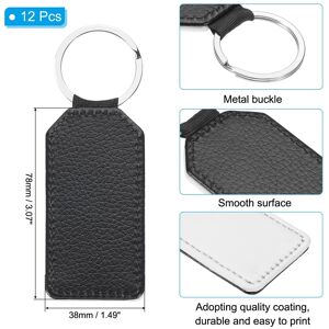 Unique Sublimation Blank Keychains, Hexagon Keychain Blanks Bulk PU Leather Heat Transfer Key Chains for DIY Craft, Black 12 Pcs Unique Sublimation Blank Keychains, Hexagon Keychain Blanks Bulk PU Leather Heat Transfer Key Chains for DIY Craft, Black 12 Pcs