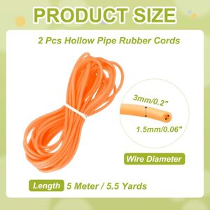 Unique Hollow Pipe Rubber Cords, Hollow Tube Silicone Tubing Spool for DIY Jewelry Making Knitting Beading Craft Orange Unique Hollow Pipe Rubber Cords, Hollow Tube Silicone Tubing Spool for DIY Jewelry Making Knitting Beading Craft Orange