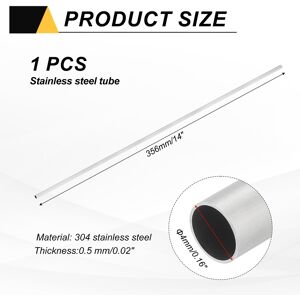 Unique 304 Stainless Steel Tubing, Round Metal Pipe Steel Tube for Industrial Machinery Home Decoration DIY Crafts Model - Silver 356mm x 4mm x 0.5mm Unique 304 Stainless Steel Tubing, Round Metal Pipe Steel Tube for Industrial Machinery Home Decoration DIY Crafts Model - Silver 356mm x 4mm x 0.5mm