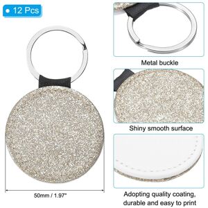 Unique Sublimation Blank Keychains, 12 Pcs Round Keychain Blanks Bulk PU Leather Heat Transfer Key Chains for DIY Craft Glitter Gold Tone Unique Sublimation Blank Keychains, 12 Pcs Round Keychain Blanks Bulk PU Leather Heat Transfer Key Chains for DIY Craft Glitter Gold Tone