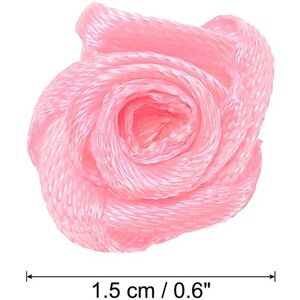Unique 50Pcs Mini Satin Ribbon Roses Fabric Flowers Embellishments Rosettes - 1.5cm Pink 1.5cm Unique 50Pcs Mini Satin Ribbon Roses Fabric Flowers Embellishments Rosettes - 1.5cm Pink 1.5cm