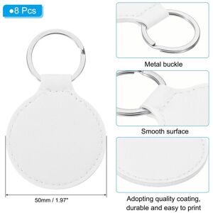 Unique Sublimation Blank Keychains, Round Keychain Blanks Bulk Double Side PU Leather Heat Transfer Key Chains for DIY Craft White Unique Sublimation Blank Keychains, Round Keychain Blanks Bulk Double Side PU Leather Heat Transfer Key Chains for DIY Craft White