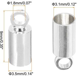 Unique Cord End Caps End Cap Barrel Beads Kumihimo End Cap for Leather Cord Tassels, Jewelry Making - Silver 9mm x 3.5mm Unique Cord End Caps End Cap Barrel Beads Kumihimo End Cap for Leather Cord Tassels, Jewelry Making - Silver 9mm x 3.5mm