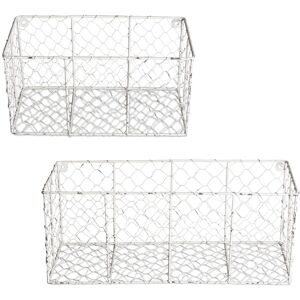 DII Wall Mount Chicken Wire Basket(Set of 2) Small White Assorted DII Wall Mount Chicken Wire Basket(Set of 2) Small White Assorted