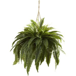 Nearly Natural Double Giant Boston Fern Hanging Basket - Green Green H: 29 In. W: 36 In. D: 36 In. Nearly Natural Double Giant Boston Fern Hanging Basket - Green Green H: 29 In. W: 36 In. D: 36 In.