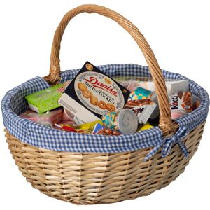 Wickerwise Picnic Basket with Handle and Washable Plaid Liner - Ideal for Outdoor Adventures, Photoshoots and Home Decor Blue Extra Large Wickerwise Picnic Basket with Handle and Washable Plaid Liner - Ideal for Outdoor Adventures, Photoshoots and Home Decor Blue Extra Large