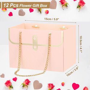 Unique Flower Gift Box, 12 Pcs Paper Bouquet Flower Gift Bags Pink & Black & White 0.1 In. W X 0.1 In. H X 0.0 In. D Unique Flower Gift Box, 12 Pcs Paper Bouquet Flower Gift Bags Pink & Black & White 0.1 In. W X 0.1 In. H X 0.0 In. D