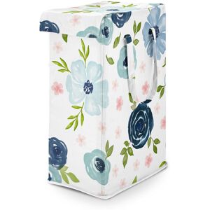 Sweet Jojo Designs Blush Pink Navy Blue Boho Floral Girl Foldable Laundry Hamper with Handles Bohemian Watercolor Farmhouse Rose Multi 11.0 In. L X 16.0 In. W X 25.0 In. H Sweet Jojo Designs Blush Pink Navy Blue Boho Floral Girl Foldable Laundry Hamper with Handles Bohemian Watercolor Farmhouse Rose Multi 11.0 In. L X 16.0 In. W X 25.0 In. H