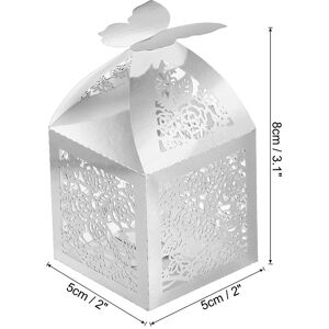 Unique 25Pcs Paper Hollow Rose Laser Cut Wedding Favor Candy Boxes Silver 2.0 In. L X 2.0 In. W X 3.1 In. H Unique 25Pcs Paper Hollow Rose Laser Cut Wedding Favor Candy Boxes Silver 2.0 In. L X 2.0 In. W X 3.1 In. H