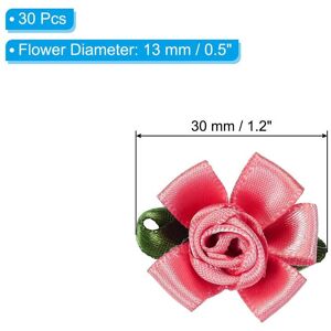 Unique 30Pcs Mini Satin Ribbon Roses Small Rosettes Fabric Flowers Rose Red 0.1 In. W X 0.1 In. H X 0.0 In. D Unique 30Pcs Mini Satin Ribbon Roses Small Rosettes Fabric Flowers Rose Red 0.1 In. W X 0.1 In. H X 0.0 In. D