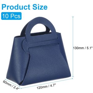 Unique 10Pcs PU Leather Gift Boxes with Handles, Wedding Candy Bags Dark Blue 4.7 x 2.4 x 5.1 Inch Unique 10Pcs PU Leather Gift Boxes with Handles, Wedding Candy Bags Dark Blue 4.7 x 2.4 x 5.1 Inch
