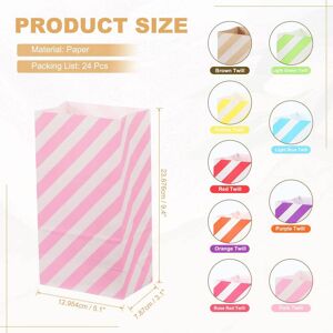 Unique Party Favor Bag, Mini Paper Candy Bags Gift Treat Celebration Halloween Goody Party with Stickers Pink Twill 5.1x3.1x9.4 Inch Unique Party Favor Bag, Mini Paper Candy Bags Gift Treat Celebration Halloween Goody Party with Stickers Pink Twill 5.1x3.1x9.4 Inch