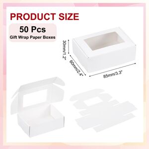 Unique Paper Gift Boxs with Window, Homemade Soap Candy Favor Treat Packaging Boxes for DIY Craft - 3.3 x 2.4 x 1.2 White 3.3 x 2.4 x 1.2 Unique Paper Gift Boxs with Window, Homemade Soap Candy Favor Treat Packaging Boxes for DIY Craft - 3.3 x 2.4 x 1.2 White 3.3 x 2.4 x 1.2