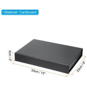 Unique Rectangle Gift Favor Box with Magnetic Closure Lid Black 13x9x2 Inch Unique Rectangle Gift Favor Box with Magnetic Closure Lid Black 13x9x2 Inch