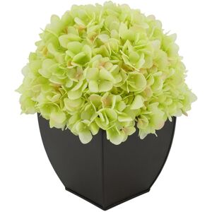 House of Silk Flowers Faux Hydrangea in Matte Brown Tapered Zinc Cube Green 10.0 In. L X 10.0 In. W X 11.0 In. H House of Silk Flowers Faux Hydrangea in Matte Brown Tapered Zinc Cube Green 10.0 In. L X 10.0 In. W X 11.0 In. H