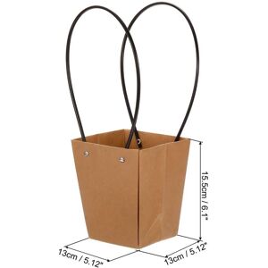 Unique 13x13cm Paper Gift Bag with Handle, 10 Pack Trapezoid Bouquet Wrap, Black Khaki 5x5x6 inch Unique 13x13cm Paper Gift Bag with Handle, 10 Pack Trapezoid Bouquet Wrap, Black Khaki 5x5x6 inch
