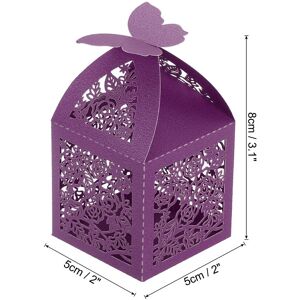 Unique 25Pcs Paper Hollow Rose Laser Cut Wedding Favor Candy Boxes Purple 2.0 In. L X 2.0 In. W X 3.1 In. H Unique 25Pcs Paper Hollow Rose Laser Cut Wedding Favor Candy Boxes Purple 2.0 In. L X 2.0 In. W X 3.1 In. H