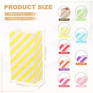 Unique Party Favor Bag, Mini Paper Candy Bags Gift Treat Celebration Halloween Goody Party with Stickers Yellow Twill 5.1x3.1x9.4 Inch Unique Party Favor Bag, Mini Paper Candy Bags Gift Treat Celebration Halloween Goody Party with Stickers Yellow Twill 5.1x3.1x9.4 Inch