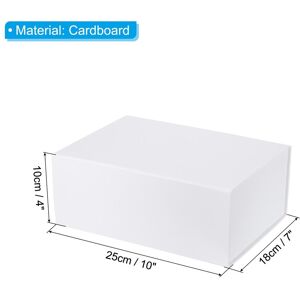 Unique Rectangle Gift Favor Box with Magnetic Closure Lid White 10x7x4 Inch Unique Rectangle Gift Favor Box with Magnetic Closure Lid White 10x7x4 Inch