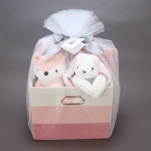 Lambs & Ivy Pink/White 5-Piece Luxury Infant / Newborn / Baby Gift Basket Multicolor 13.5 In. L X 11.0 In. W X 21.0 In. H Lambs & Ivy Pink/White 5-Piece Luxury Infant / Newborn / Baby Gift Basket Multicolor 13.5 In. L X 11.0 In. W X 21.0 In. H
