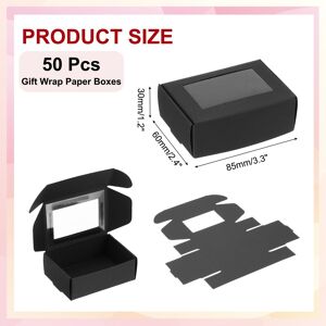 Unique Paper Gift Boxs with Window, Homemade Soap Candy Favor Treat Packaging Boxes for DIY Craft - 3.3 x 2.4 x 1.2 Black 3.3 x 2.4 x 1.2 Unique Paper Gift Boxs with Window, Homemade Soap Candy Favor Treat Packaging Boxes for DIY Craft - 3.3 x 2.4 x 1.2 Black 3.3 x 2.4 x 1.2