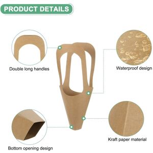 Unique Kraft Paper Flower Gift Bags Bouquet Bags with Handle Cone Flower Sleeves for Packaging Wrapping Gift/Flower Arrangement - Brown 13.8 Inch Unique Kraft Paper Flower Gift Bags Bouquet Bags with Handle Cone Flower Sleeves for Packaging Wrapping Gift/Flower Arrangement - Brown 13.8 Inch