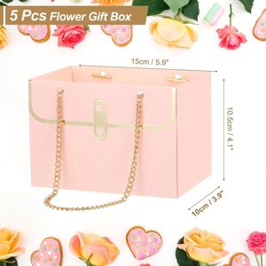 Unique Paper Flower Gift Bags, 5 Pcs Paper Bouquet Flower Bag Pink 0.1 In. W X 0.1 In. H X 0.0 In. D Unique Paper Flower Gift Bags, 5 Pcs Paper Bouquet Flower Bag Pink 0.1 In. W X 0.1 In. H X 0.0 In. D