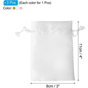 Unique Satin Bags with Drawstring, 3Pack 3x4 Inch Wedding Favor Bags, 3 Color - 3x4 Inch Pink, Gold Tone, White 3x4 Inch Unique Satin Bags with Drawstring, 3Pack 3x4 Inch Wedding Favor Bags, 3 Color - 3x4 Inch Pink, Gold Tone, White 3x4 Inch