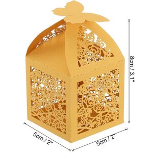 Unique 25Pcs Paper Hollow Rose Laser Cut Wedding Favor Candy Boxes Yellow 2.0 In. L X 2.0 In. W X 3.1 In. H Unique 25Pcs Paper Hollow Rose Laser Cut Wedding Favor Candy Boxes Yellow 2.0 In. L X 2.0 In. W X 3.1 In. H